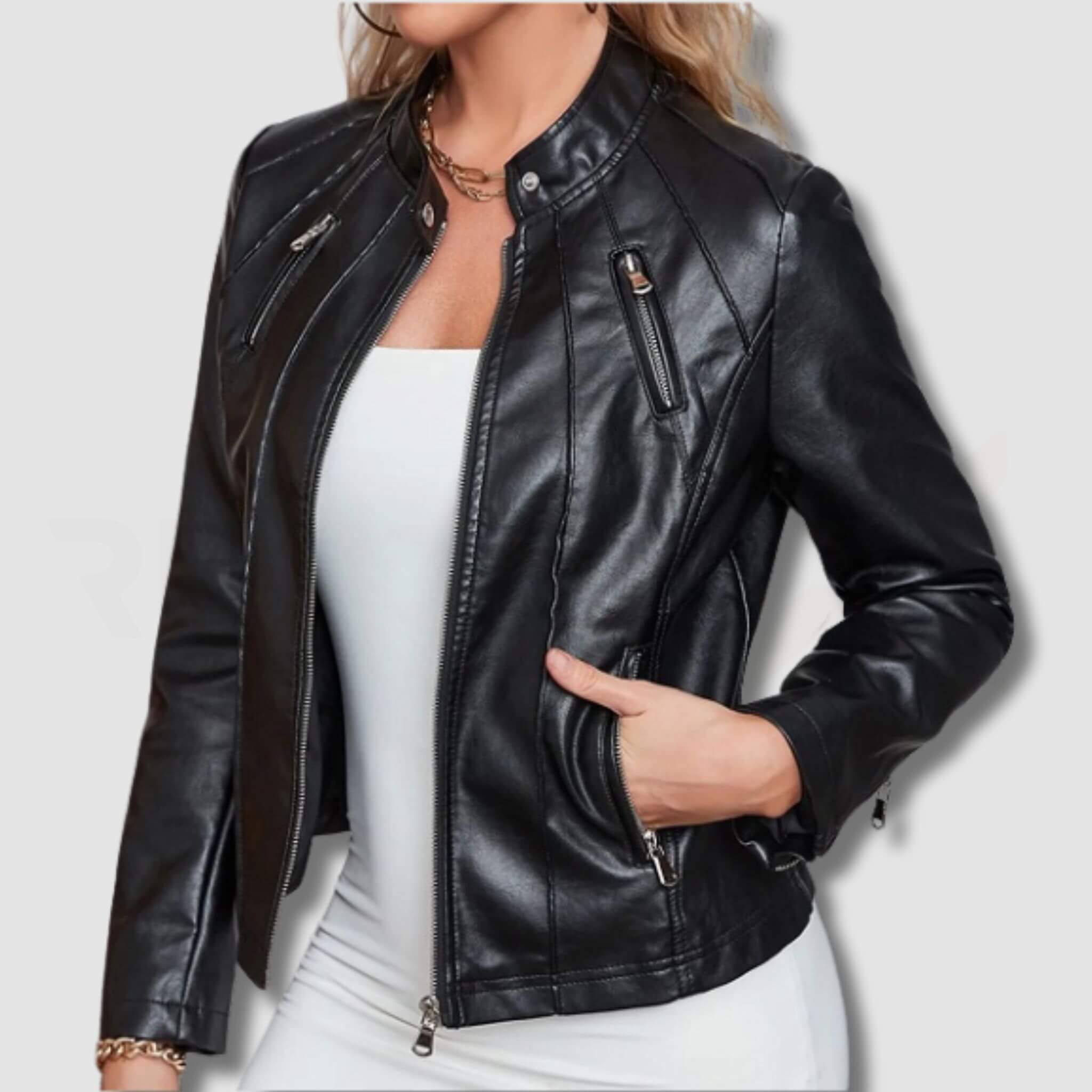 Fitted Biker Leather Jacket