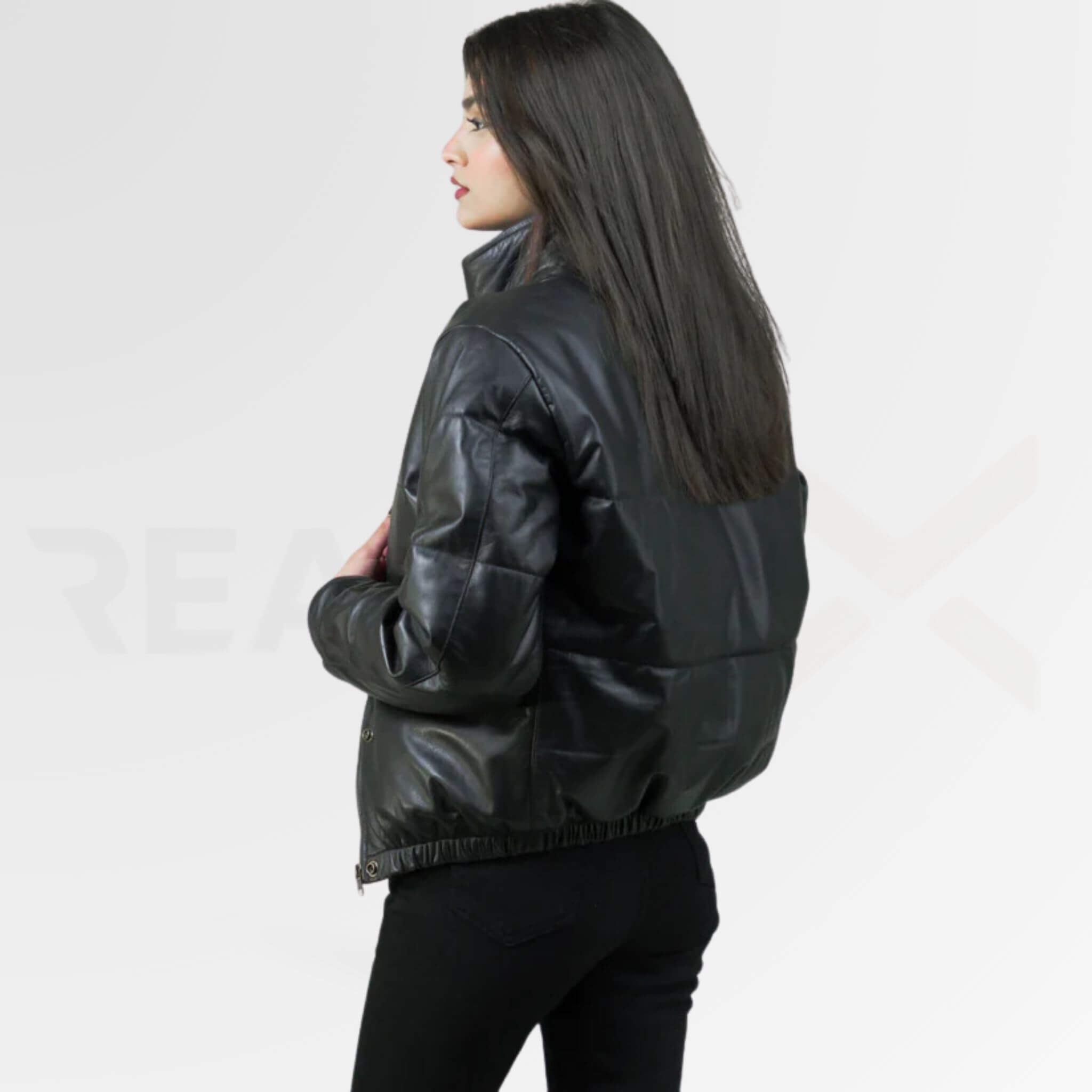 Leather Puffer Jacket