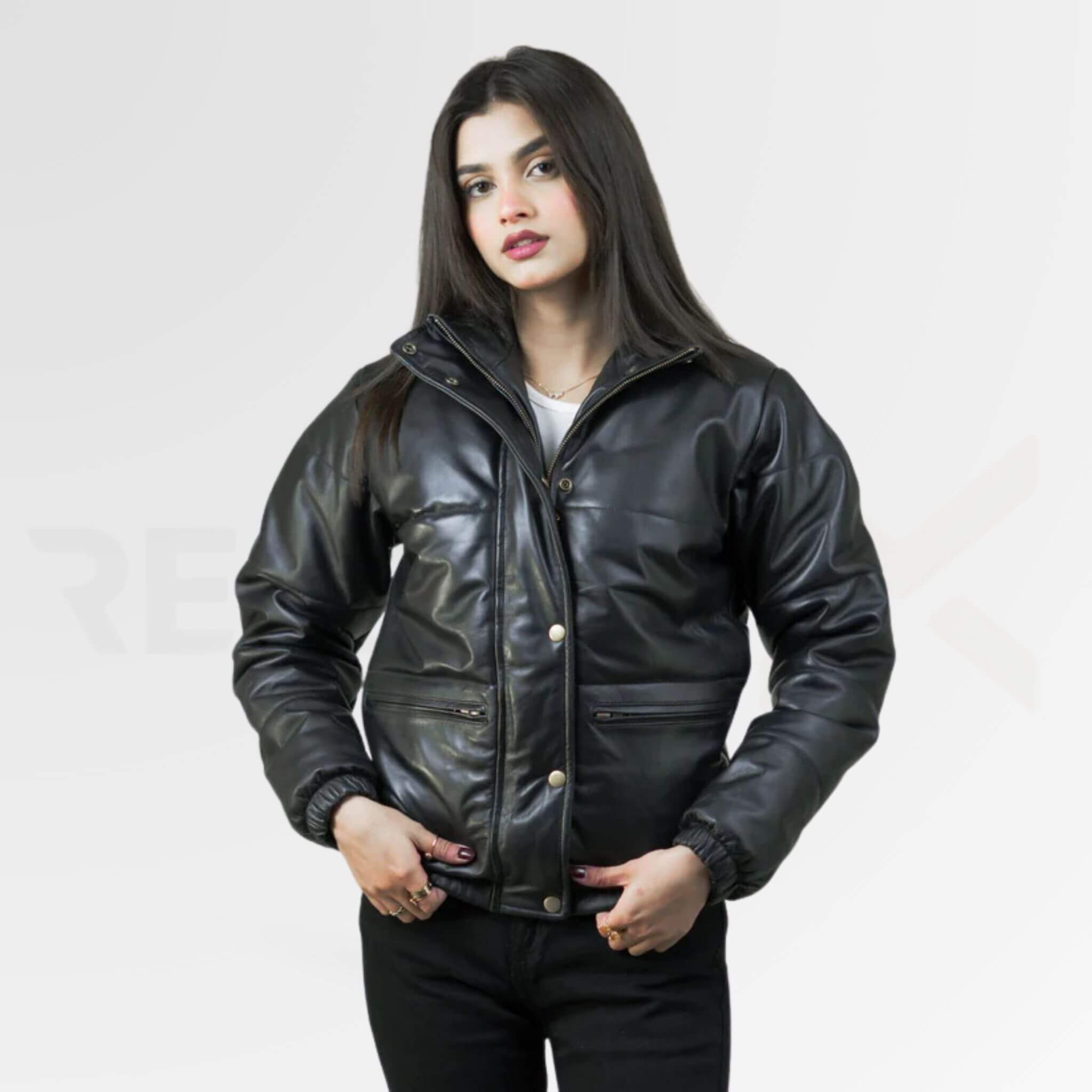 Leather Puffer Jacket