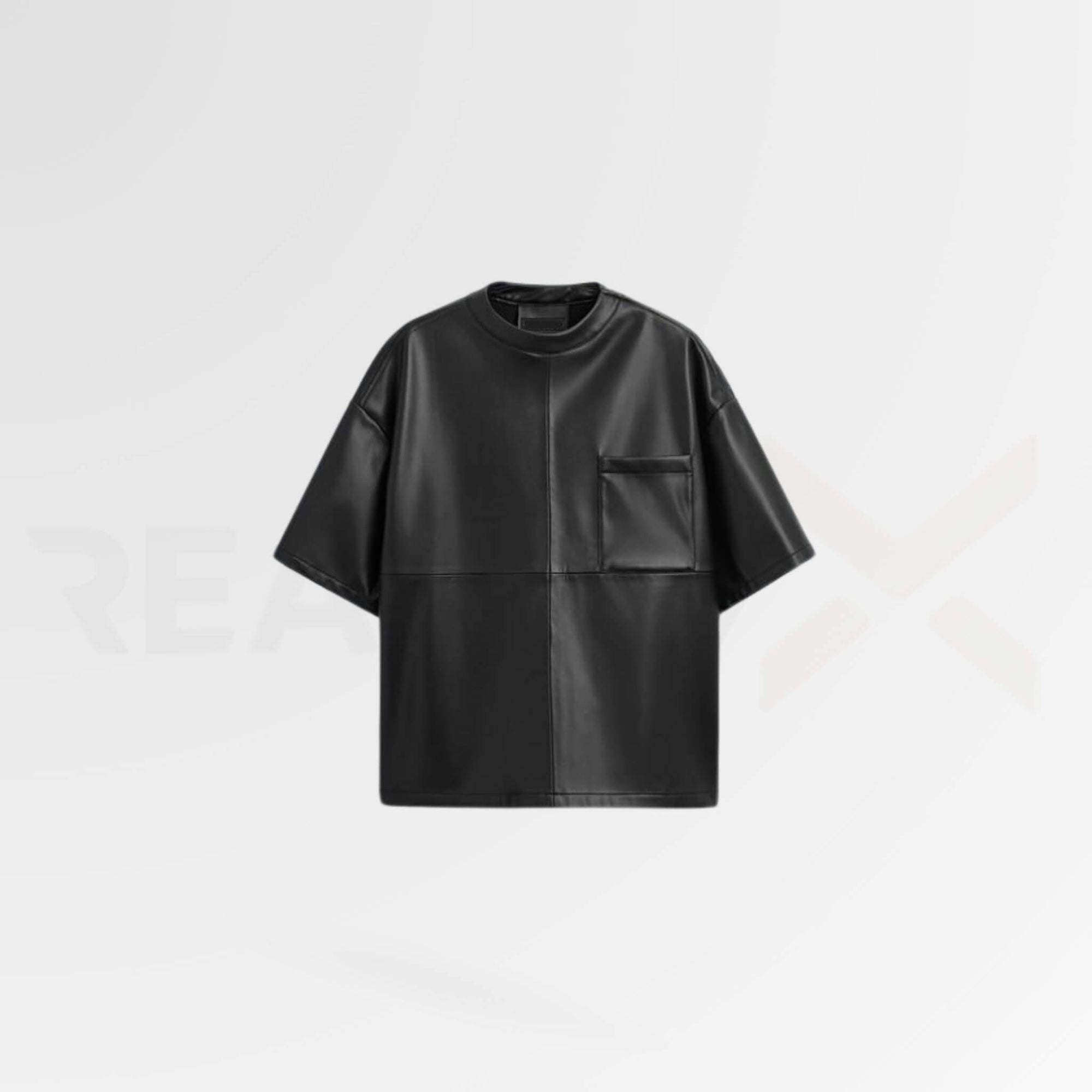 Men Leather T-Shirt
