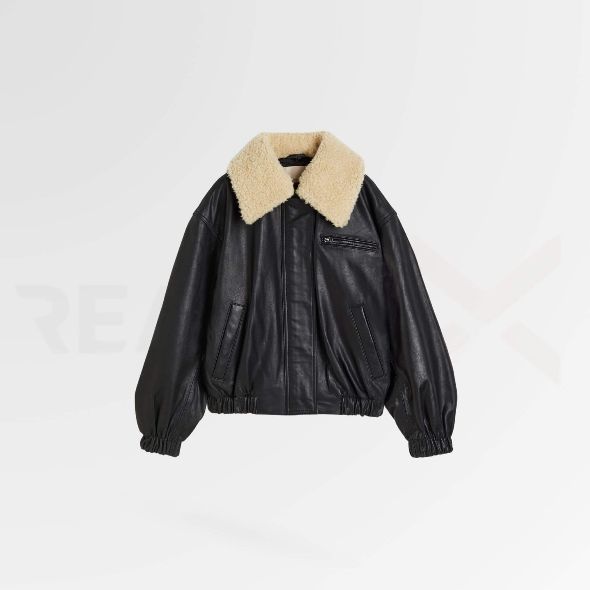 Boxy Shearling Leather Jacket