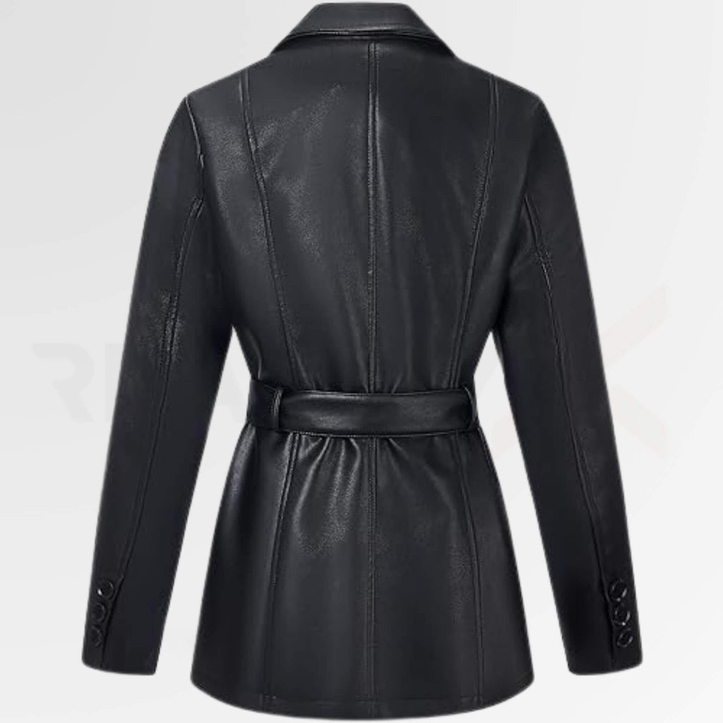 Long Leather Blazer