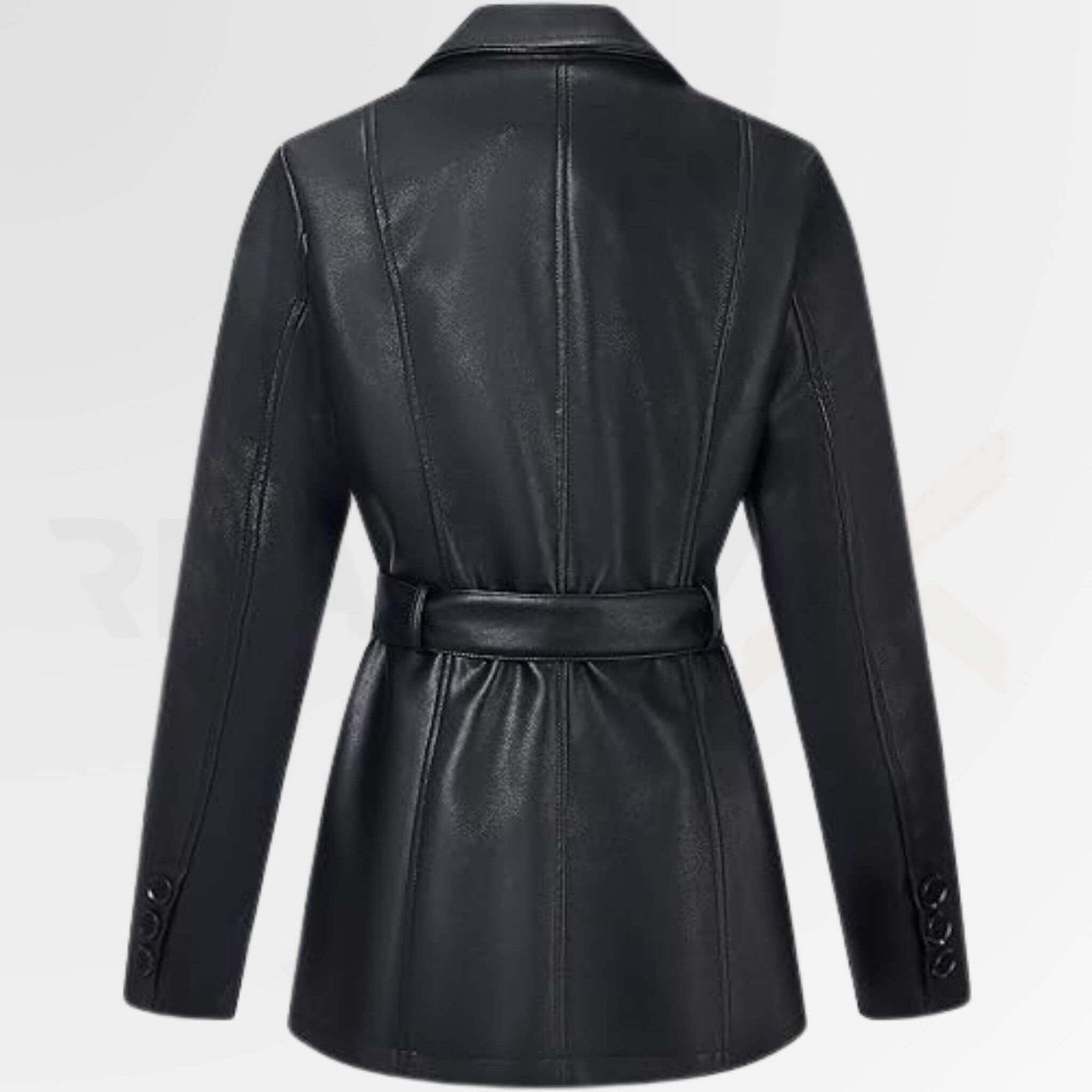Long Leather Blazer