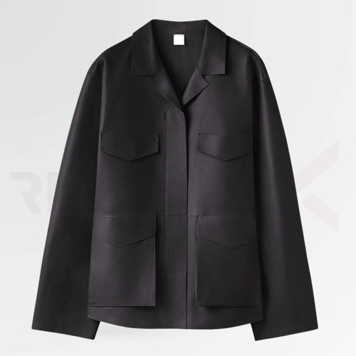 Army Black Leather Jacket