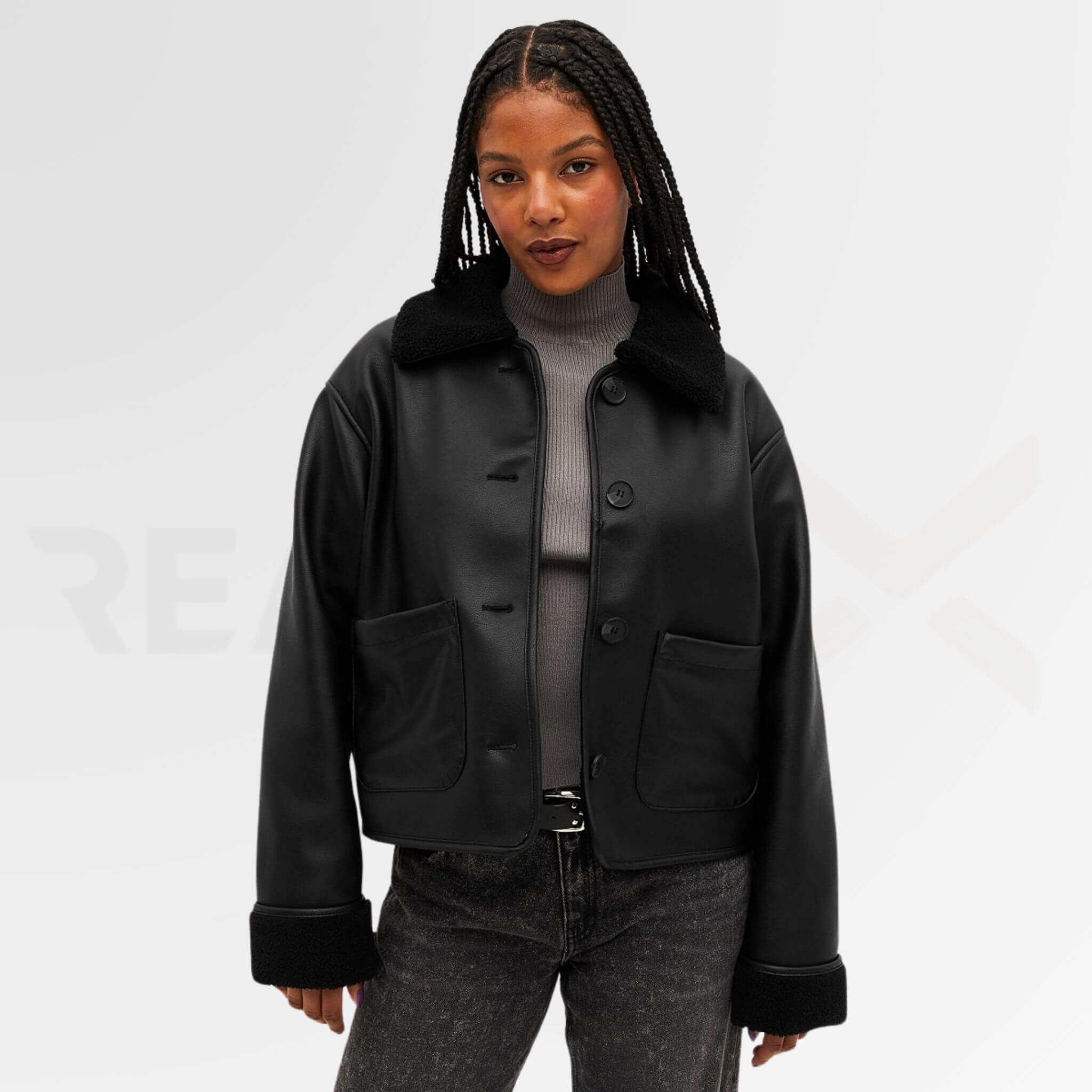 Black Aviator Leather Jacket