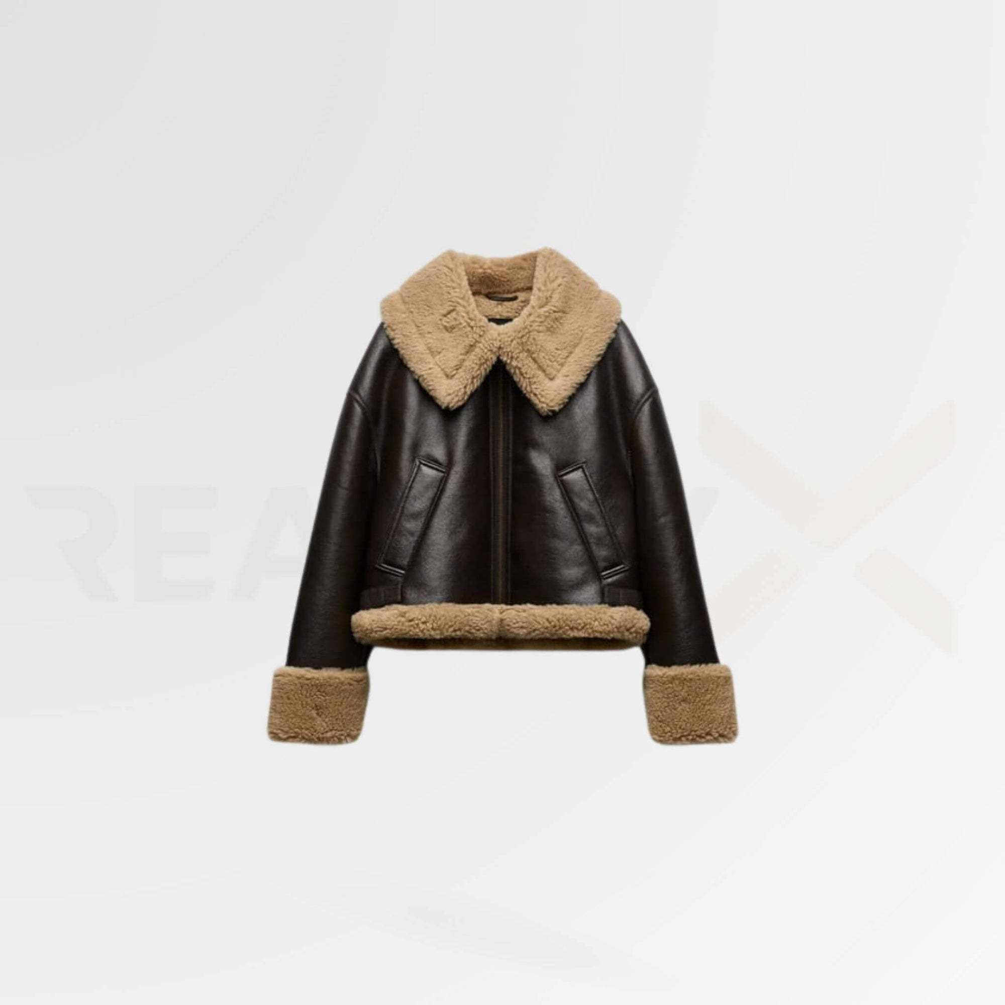 Bomber Leather Jacket With Fur