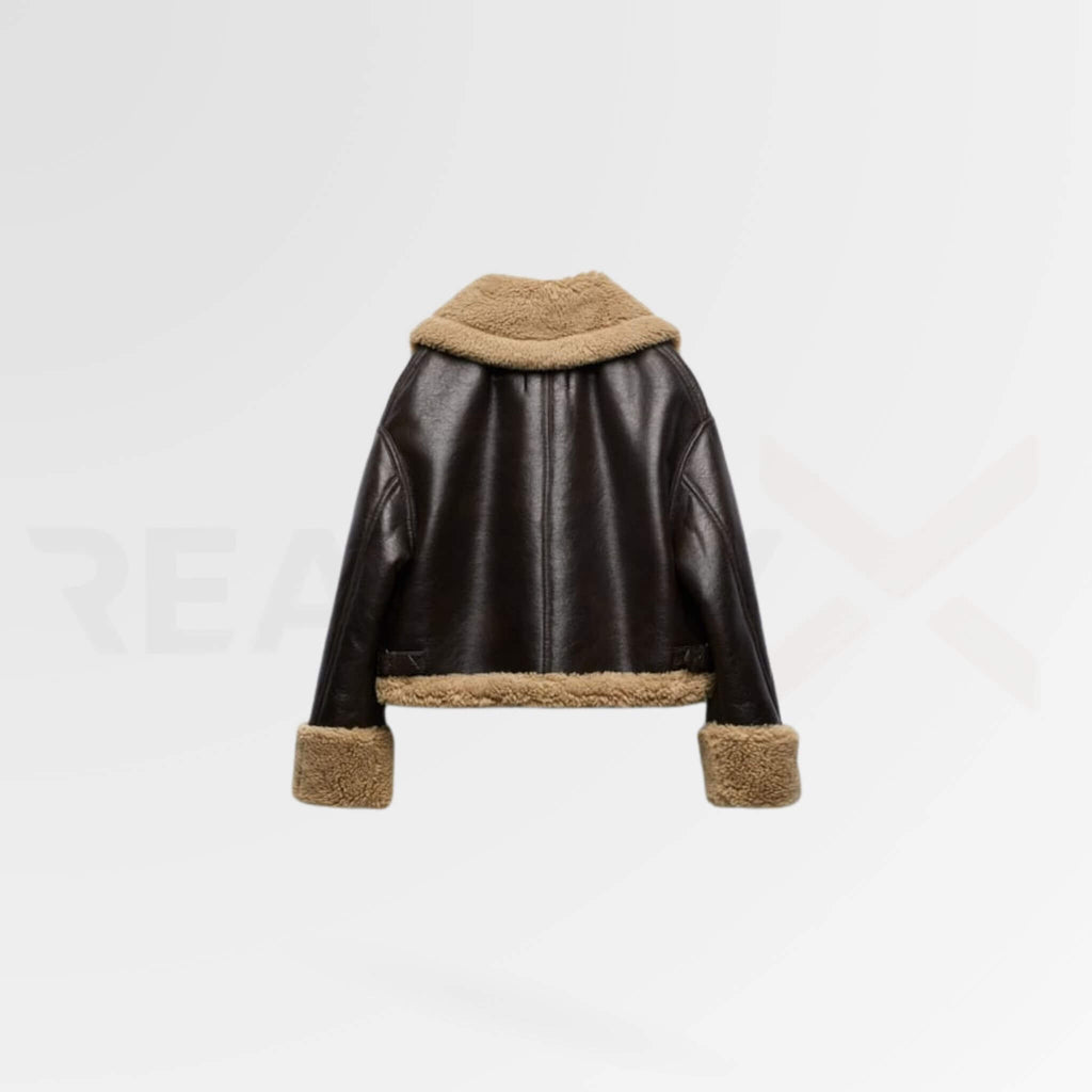 Bomber Leather Jacket With Fur