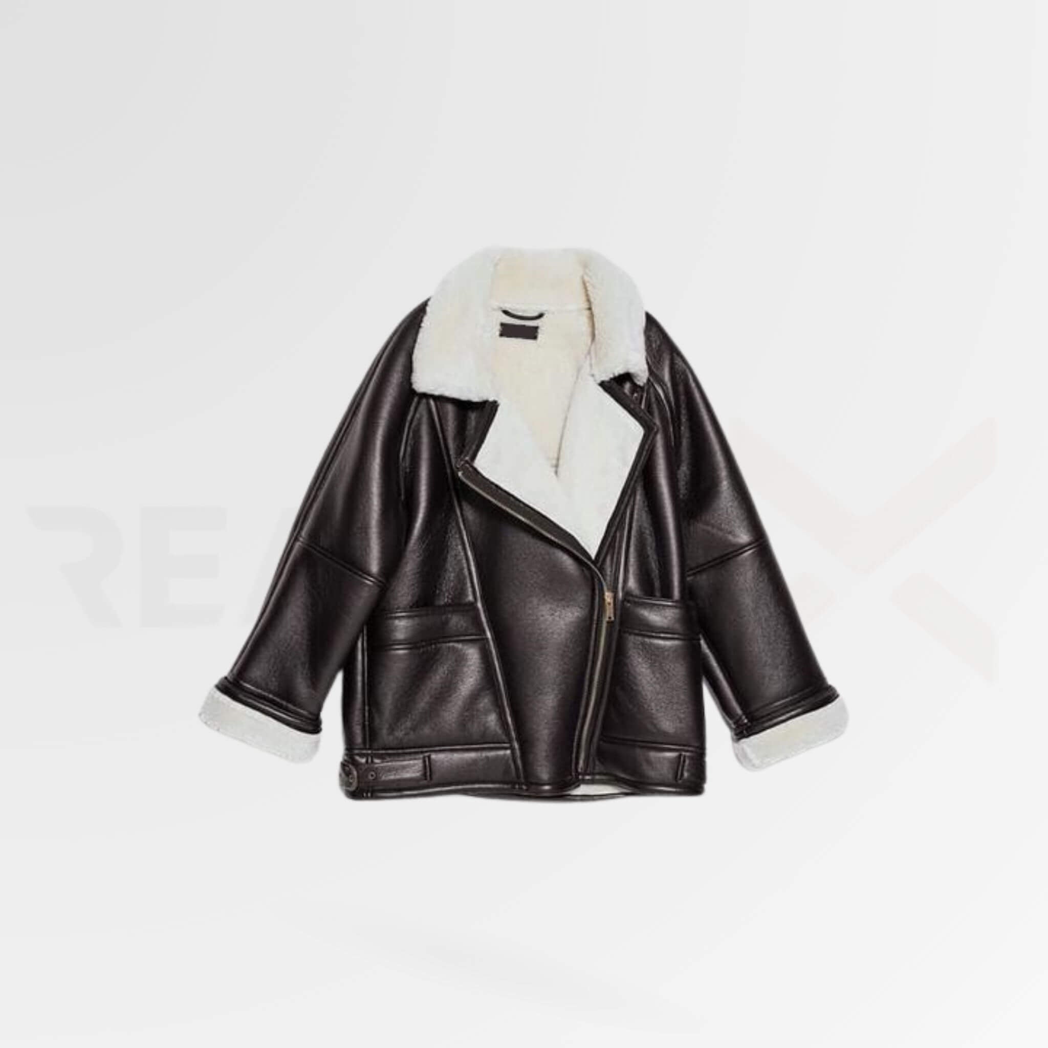 Lapel Leather Fur Jacket