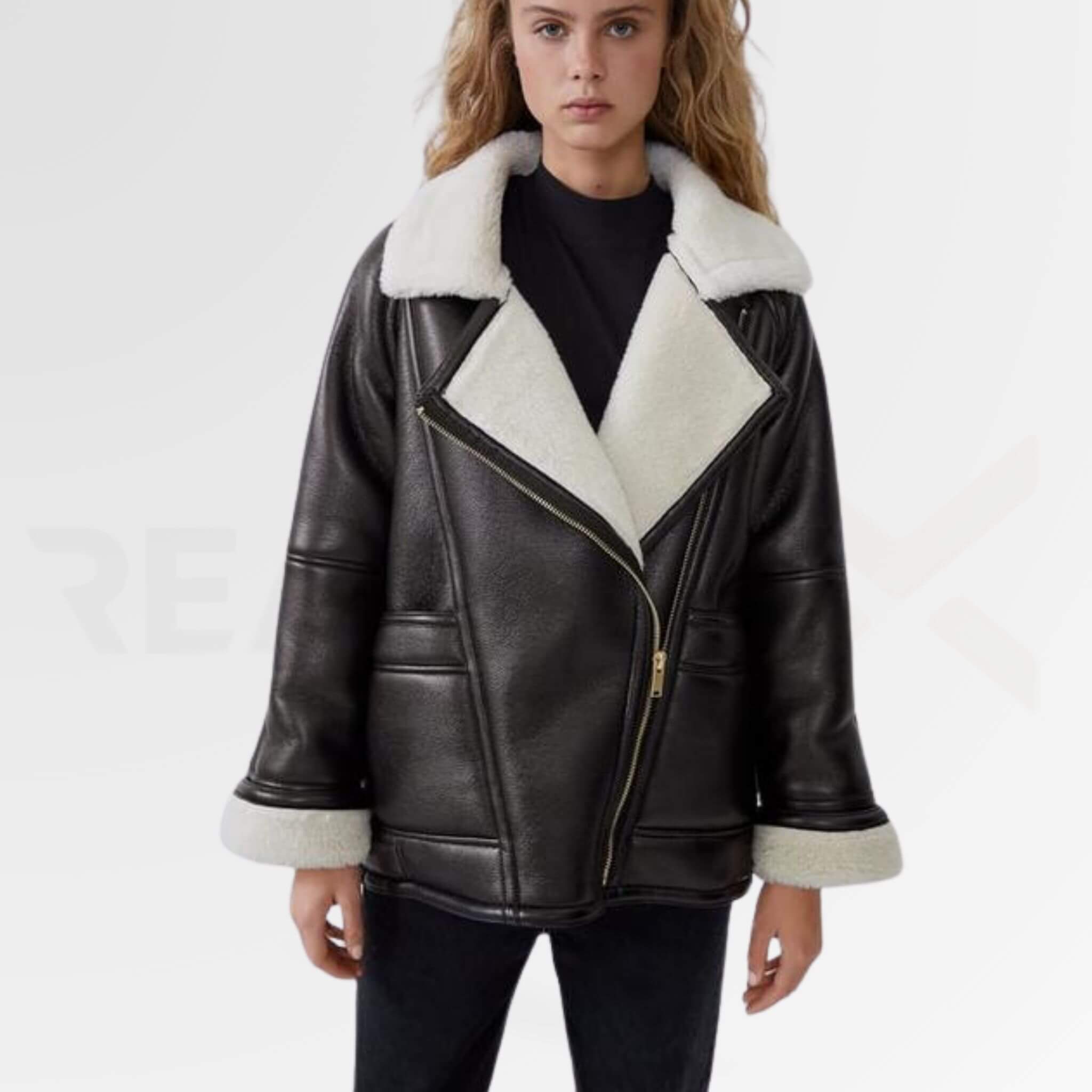 Lapel Leather Fur Jacket