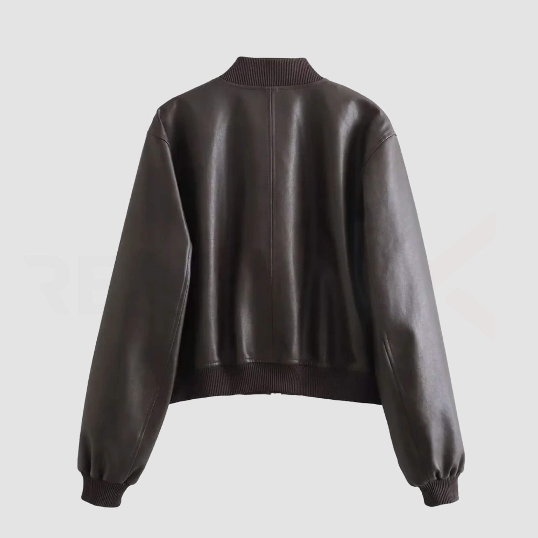 Short Leather bomber jacket