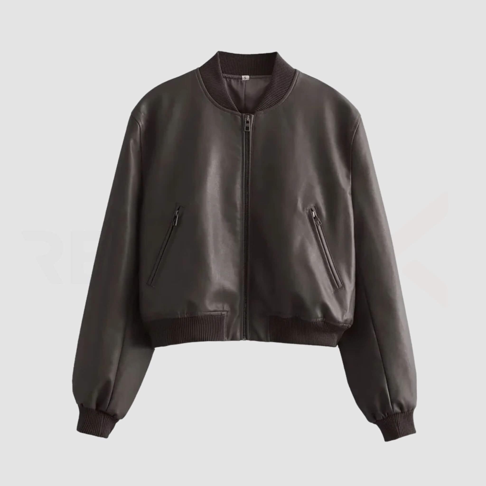 Short Leather bomber jacket