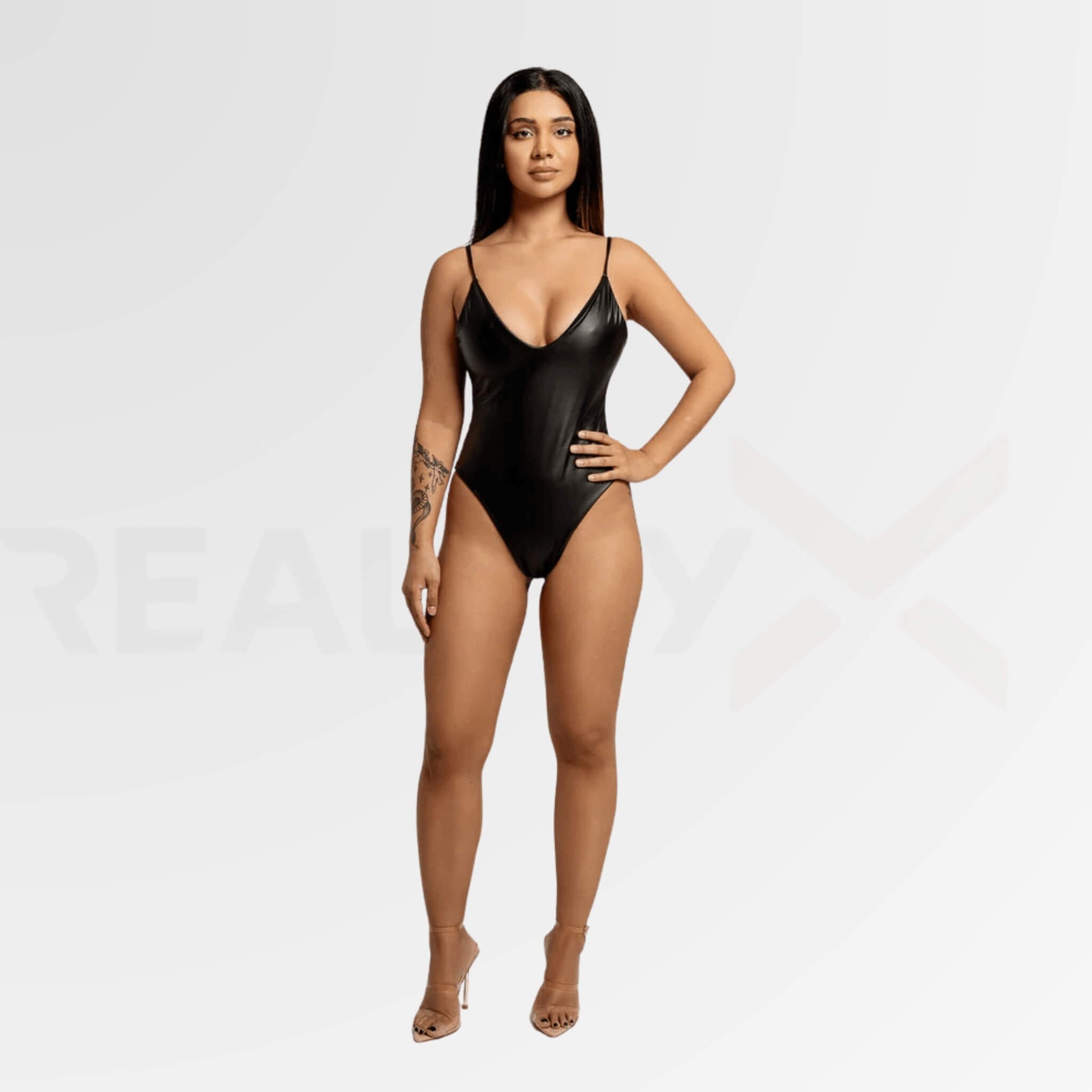 One-Piece Leather Swimsuit