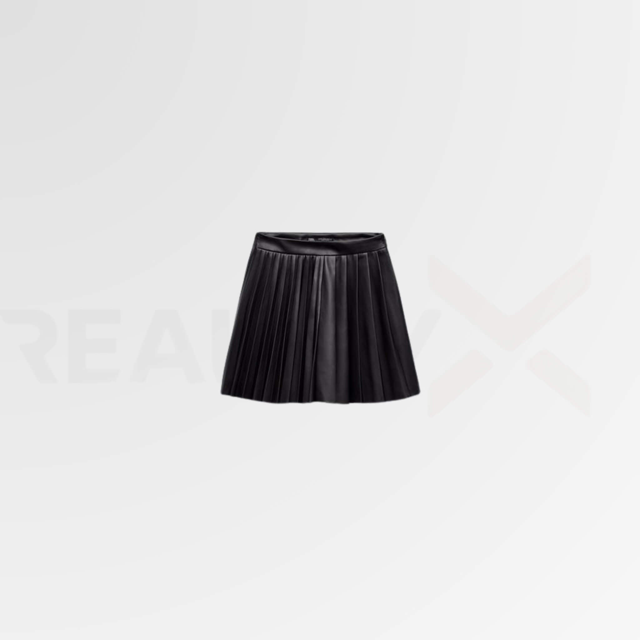 Leather Pleated Mini Skirt