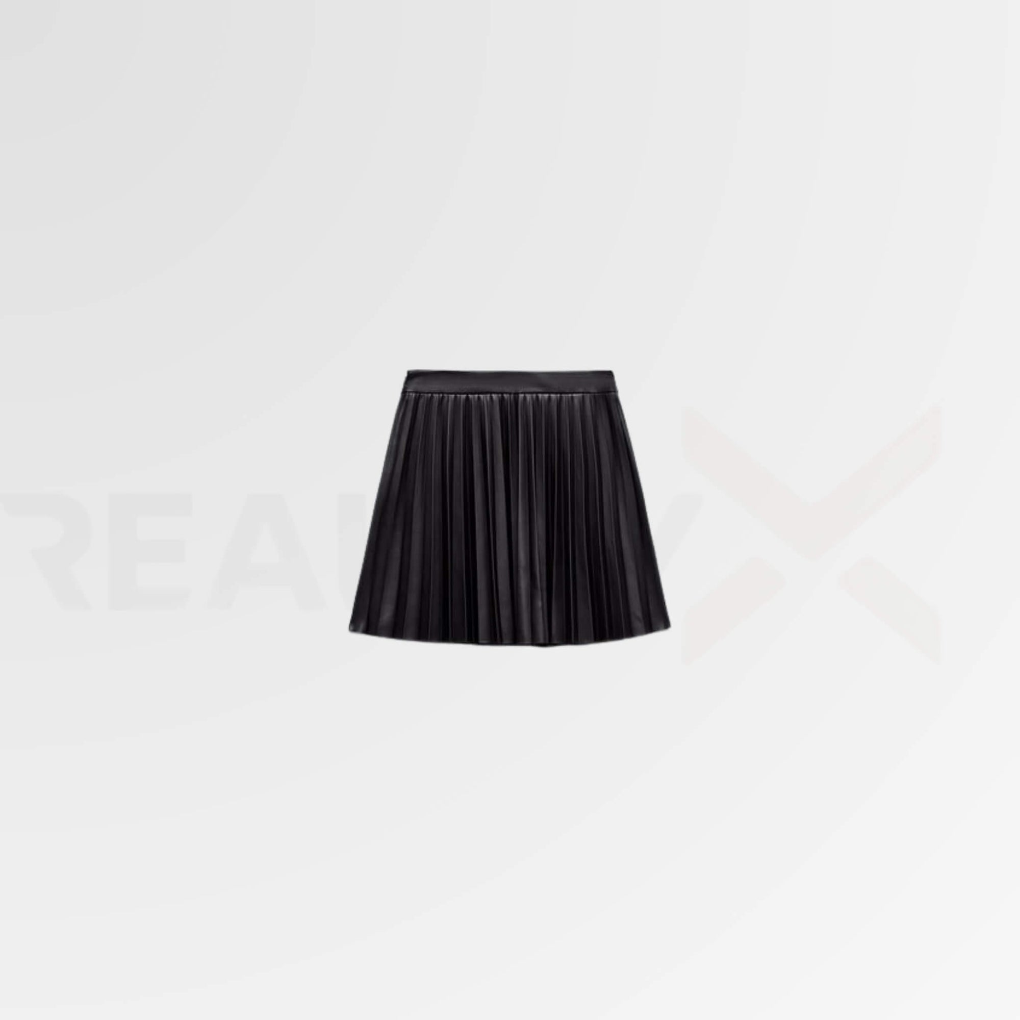 Leather Pleated Mini Skirt