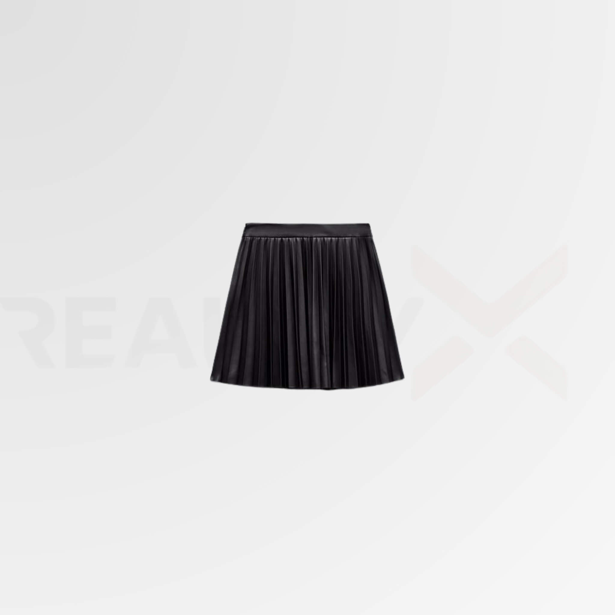 Leather Pleated Mini Skirt