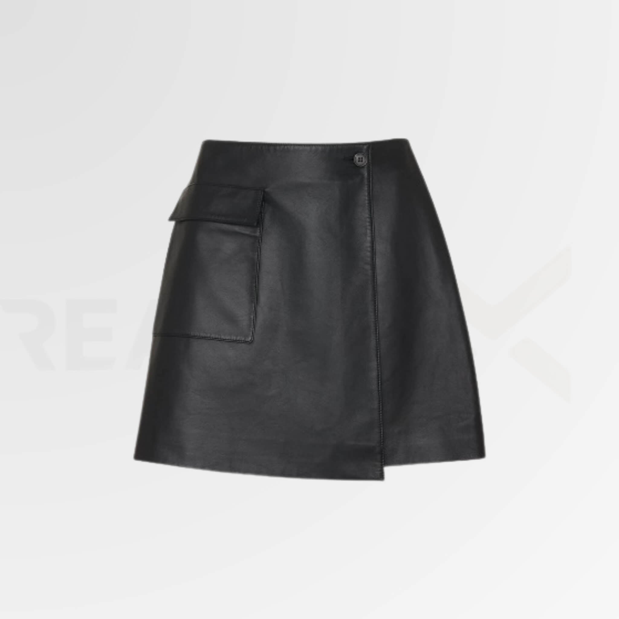 Leather Wrap Mini Skirt