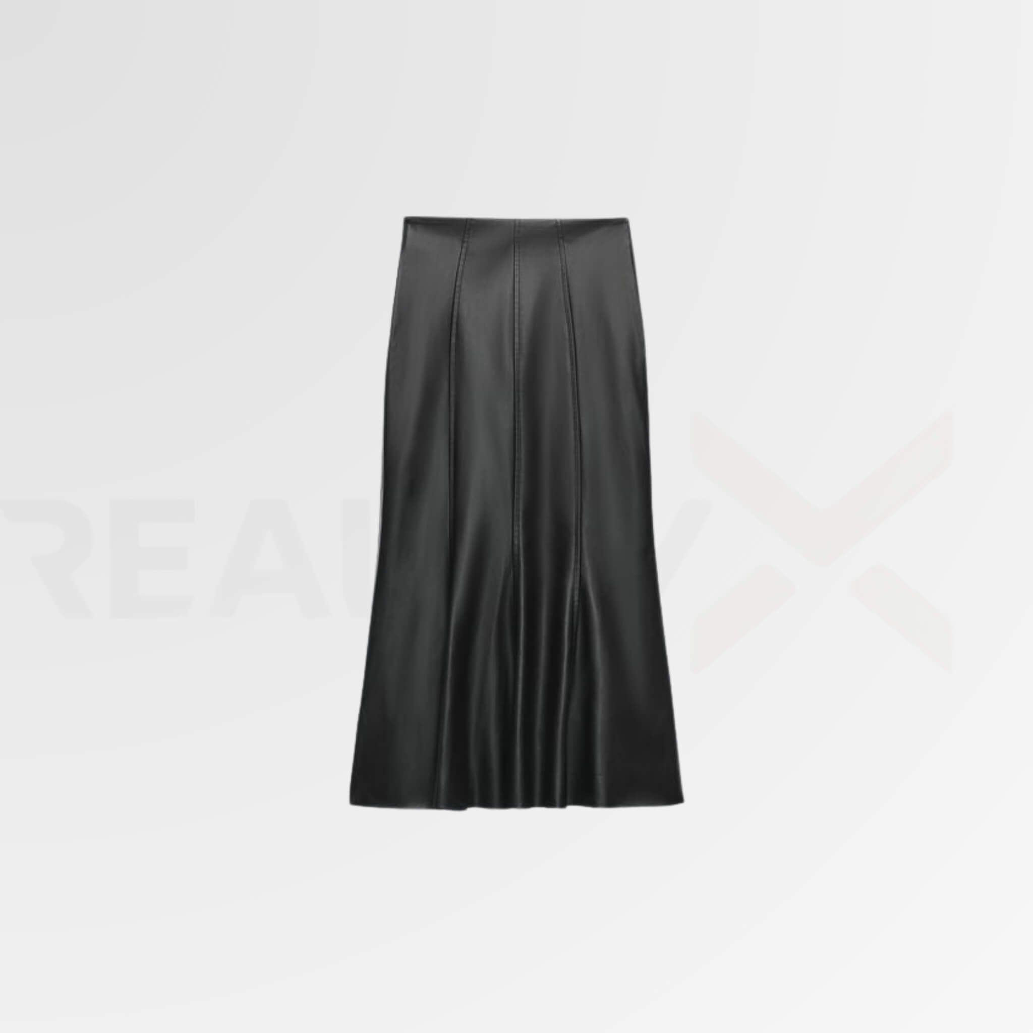 Pleated Leather Maxi Skirt