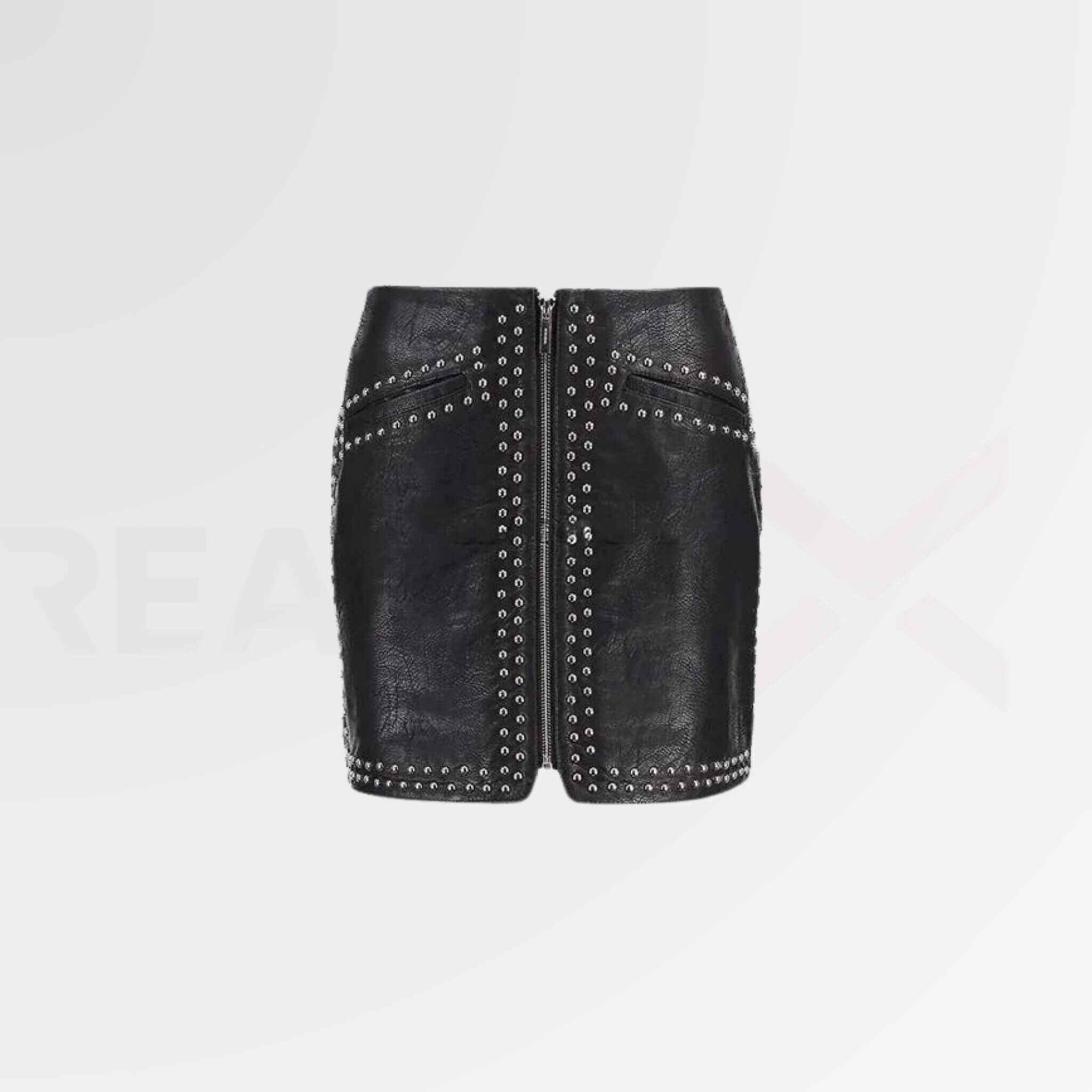 Studded Leather Skirt