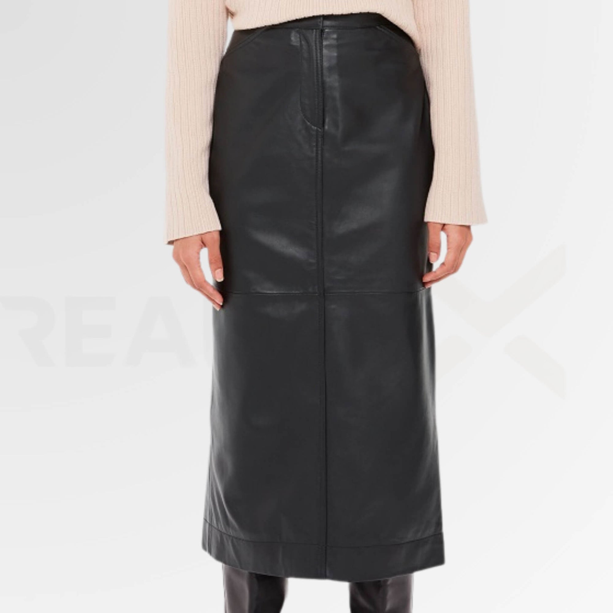 Leather Midi Skirt