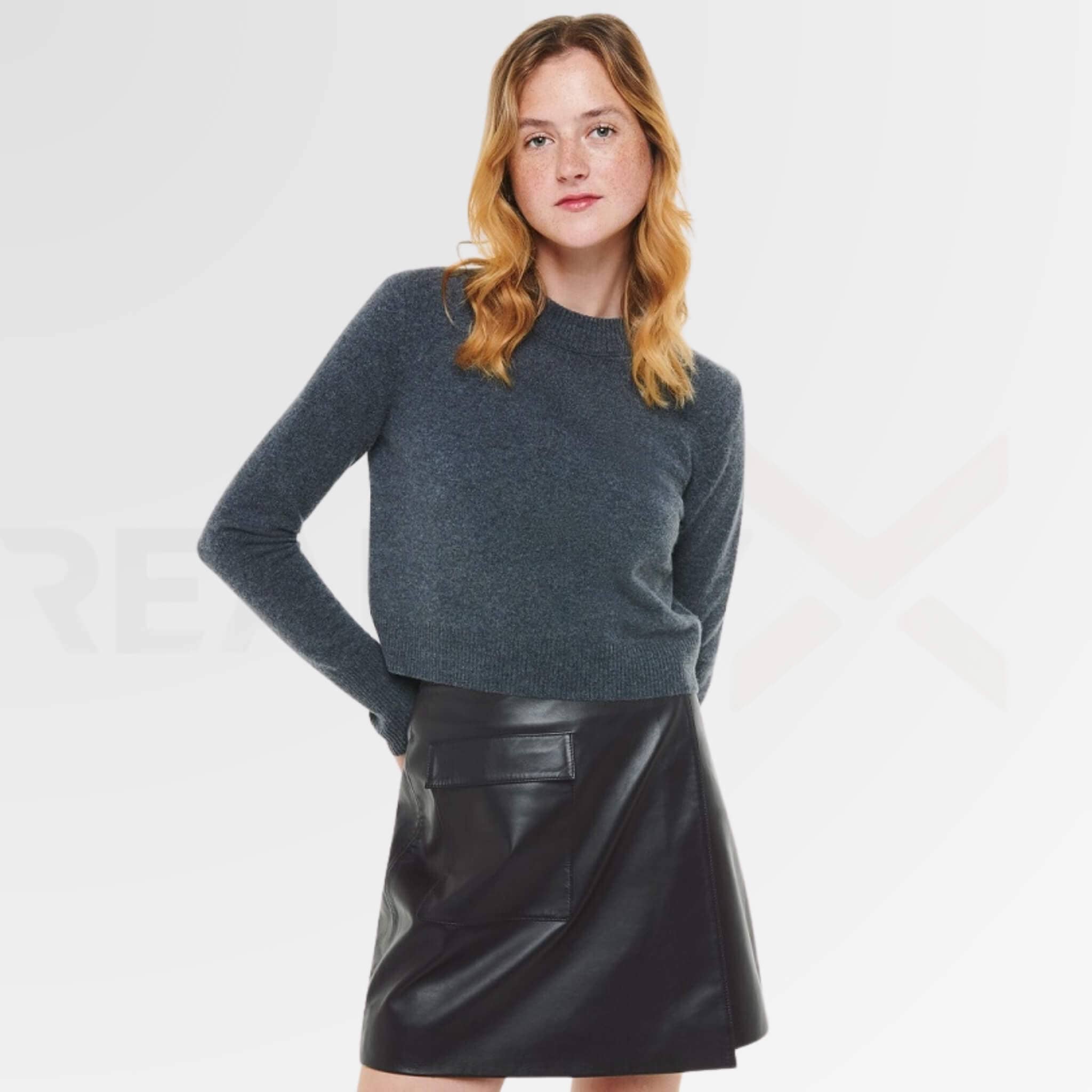 Leather Wrap Mini Skirt