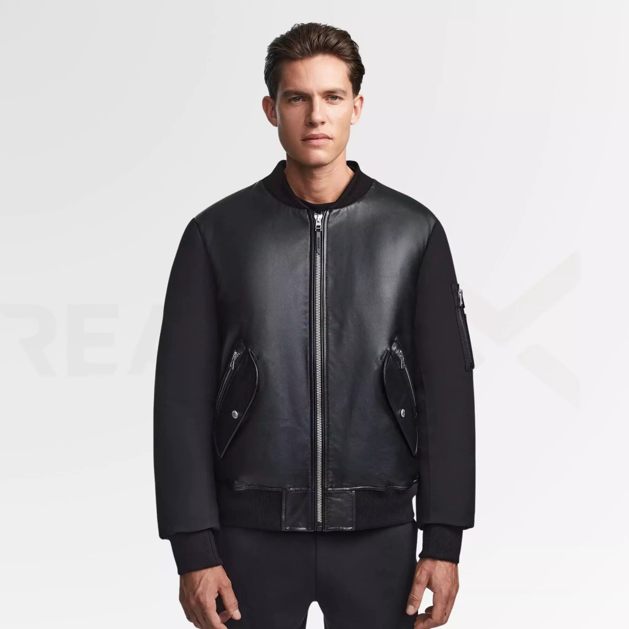 Varsity Leather Puffer Jacket