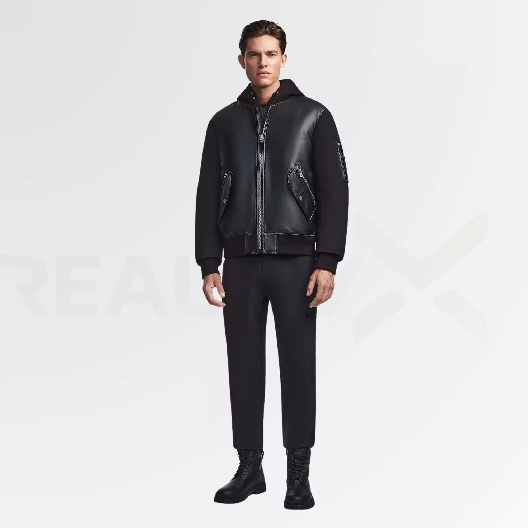 Varsity Leather Puffer Jacket