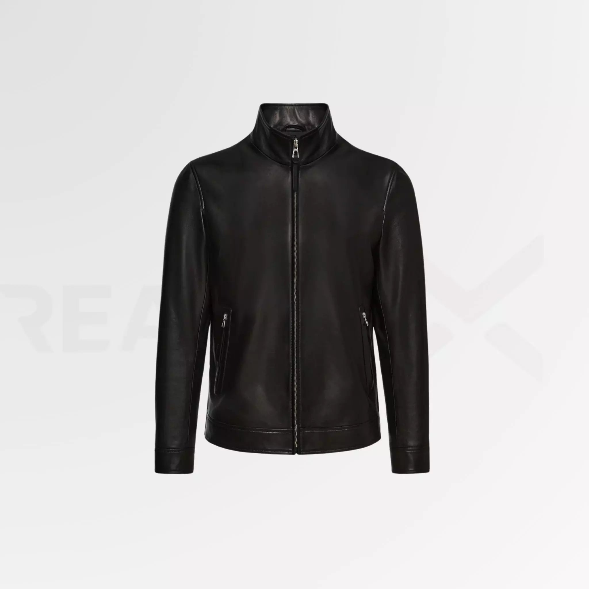 Zipper Leather Bomber Jacket