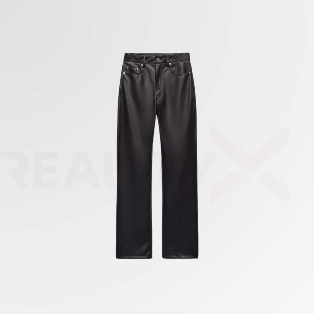 Women's Denim Leather Pants