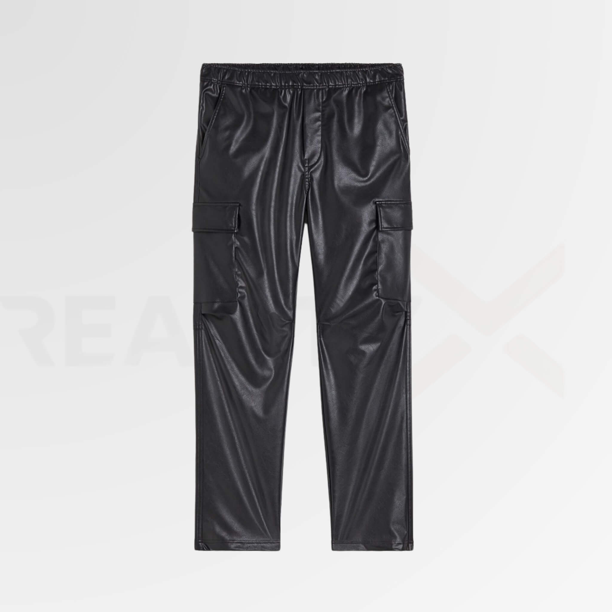 Regular-Fit Cargo Leather Pants