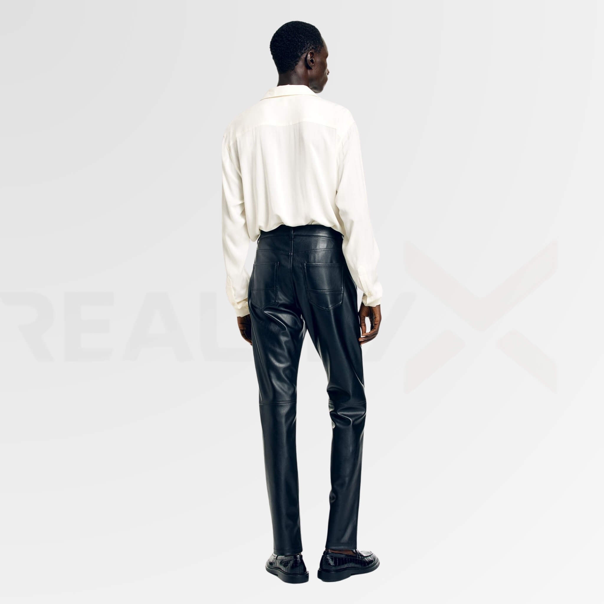 Men's Slim-fit Leather Pant