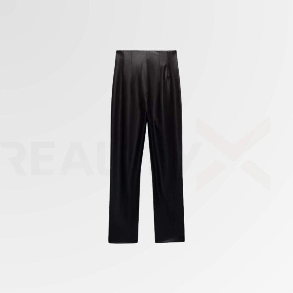 Side-Pocket Leather Leggings