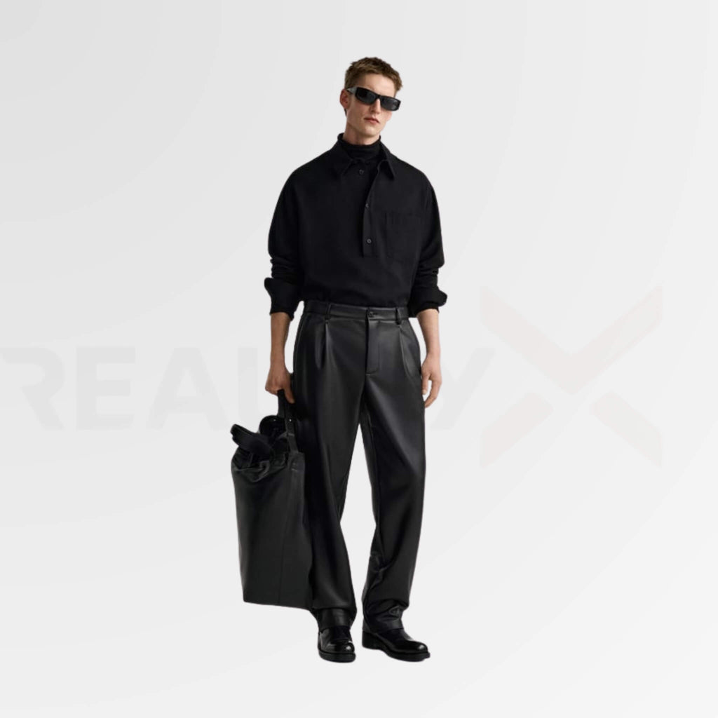 Executive Leather Pants Men