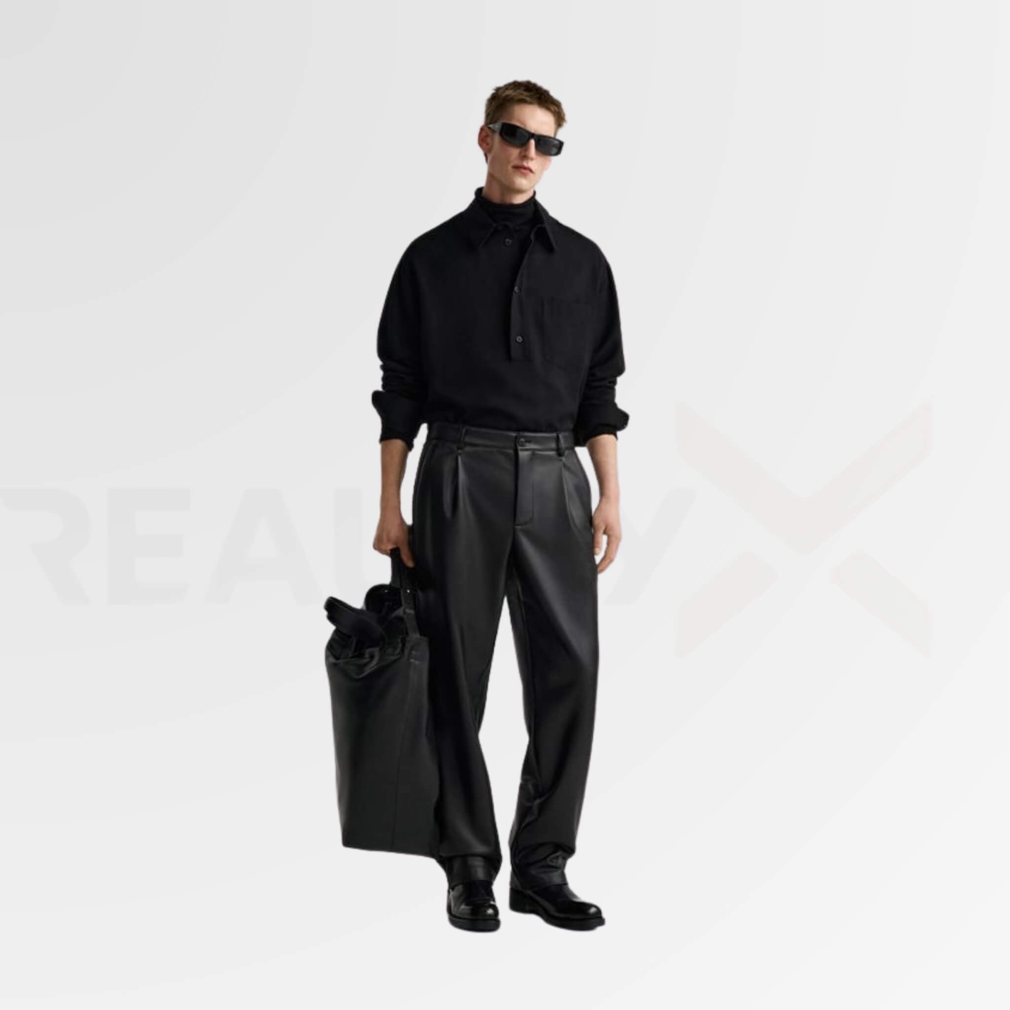 Executive Leather Pants Men