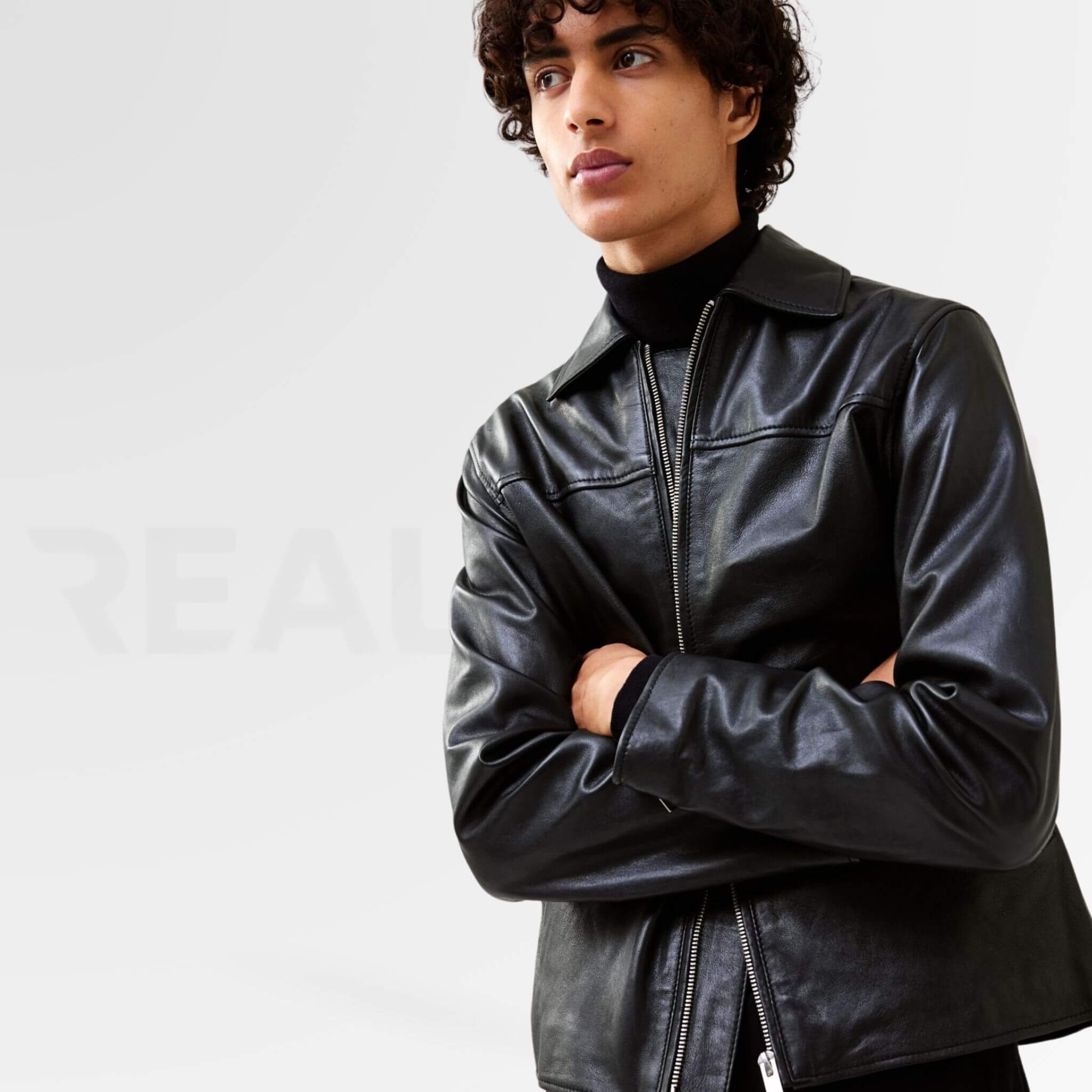 Basic Leather Jacket Men