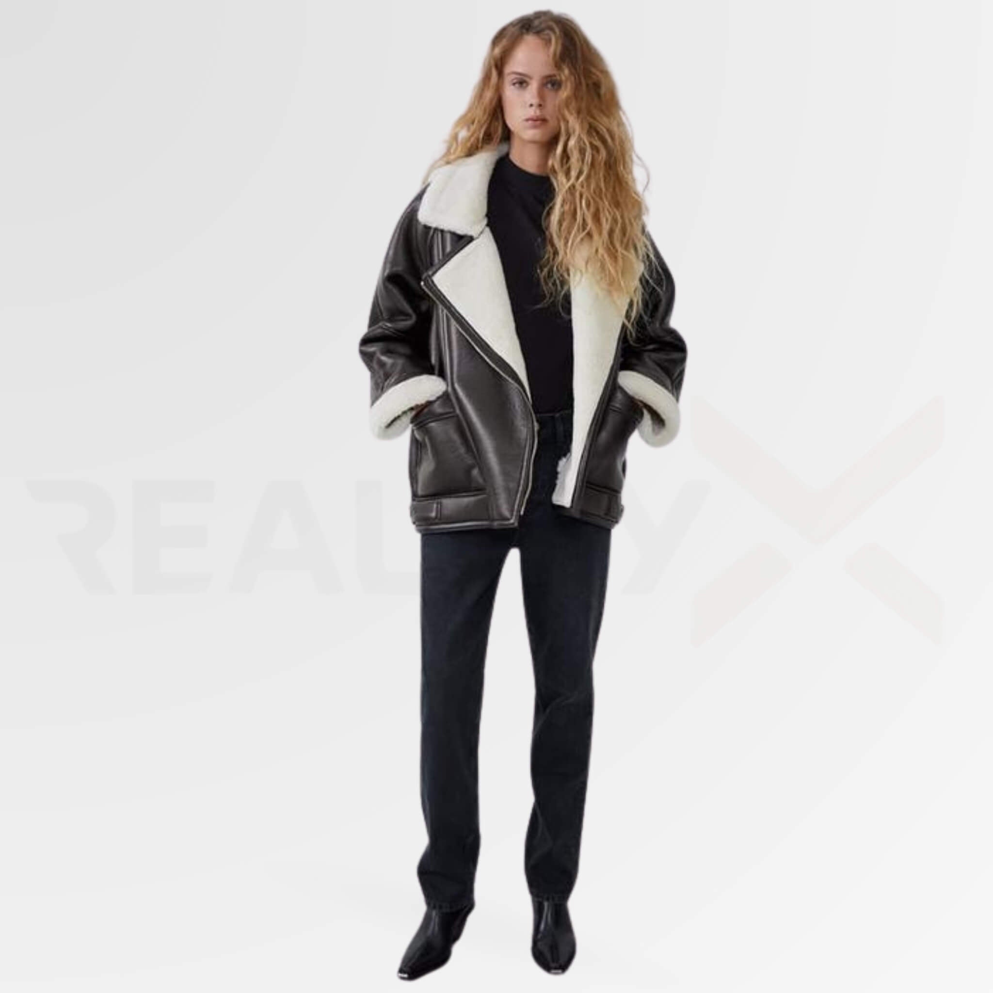 Lapel Leather Fur Jacket