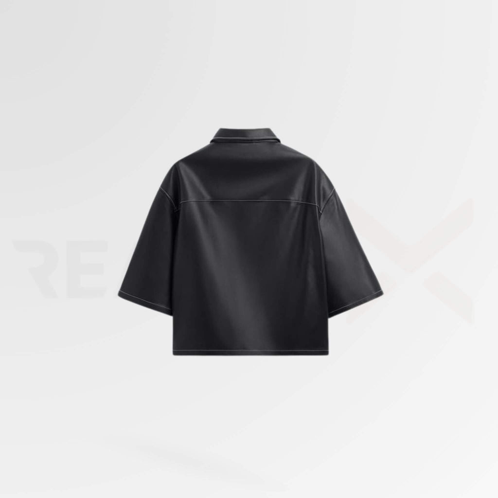 Men Leather Over-shirt