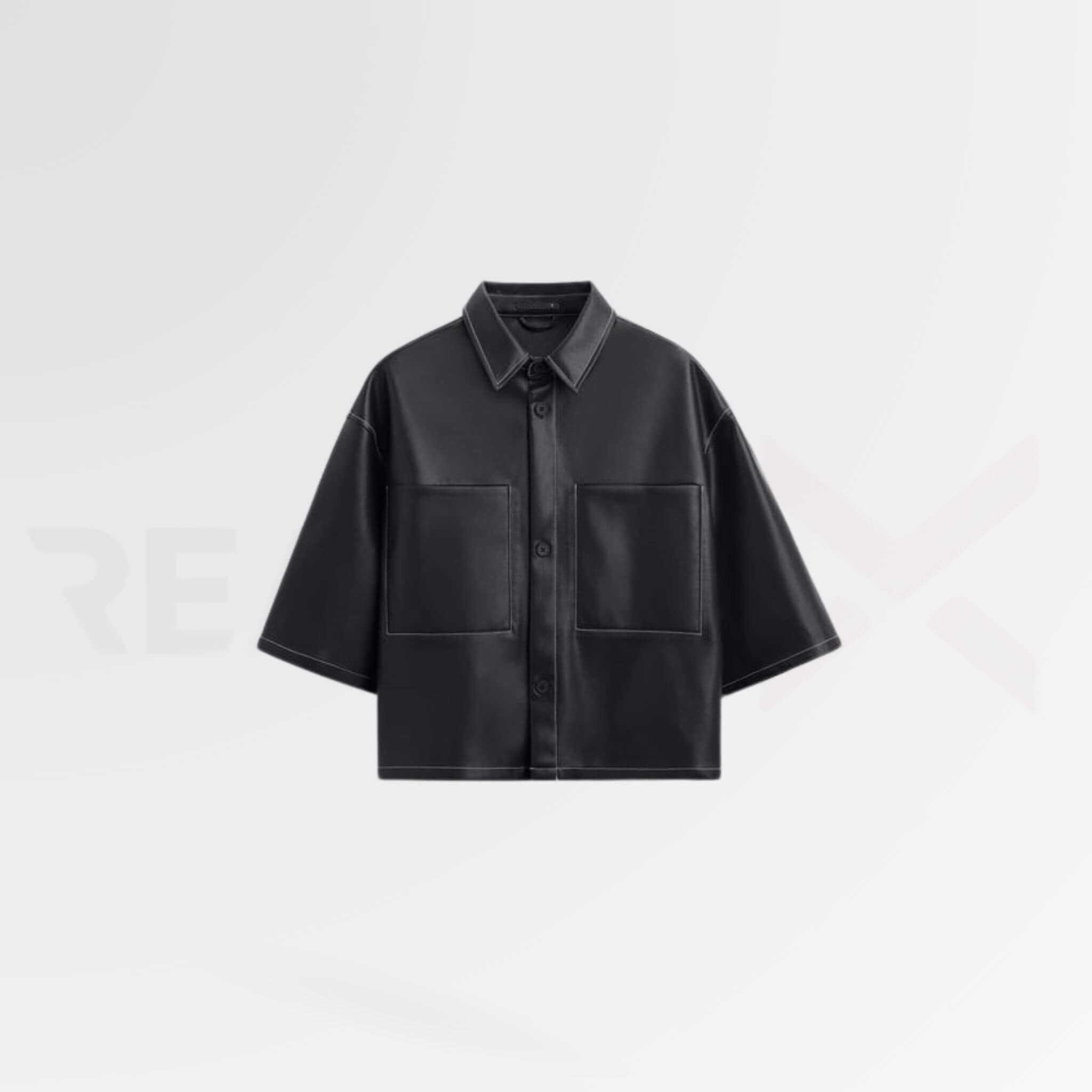 Men Leather Over-shirt