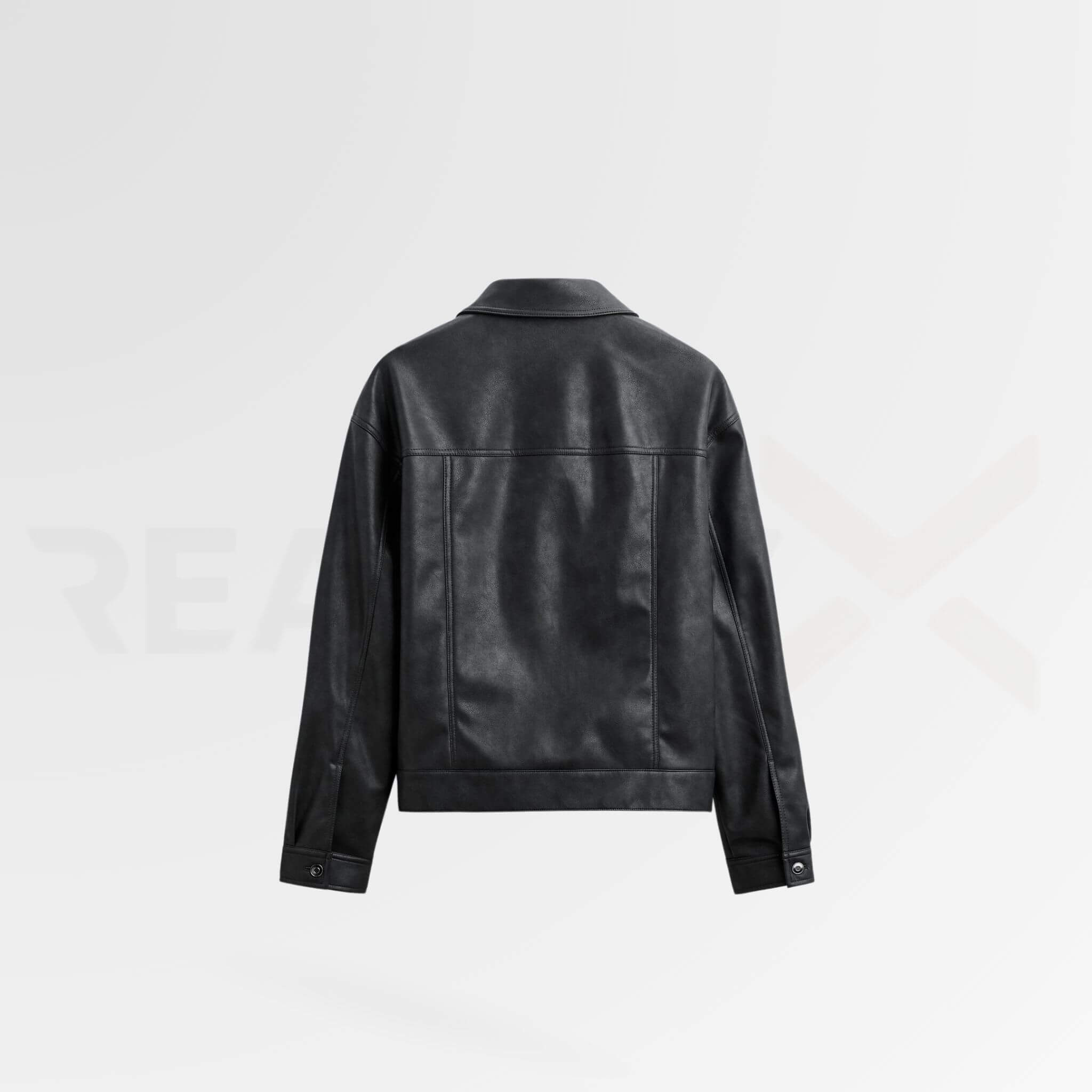 Boxy-fit Bomber Leather Jacket