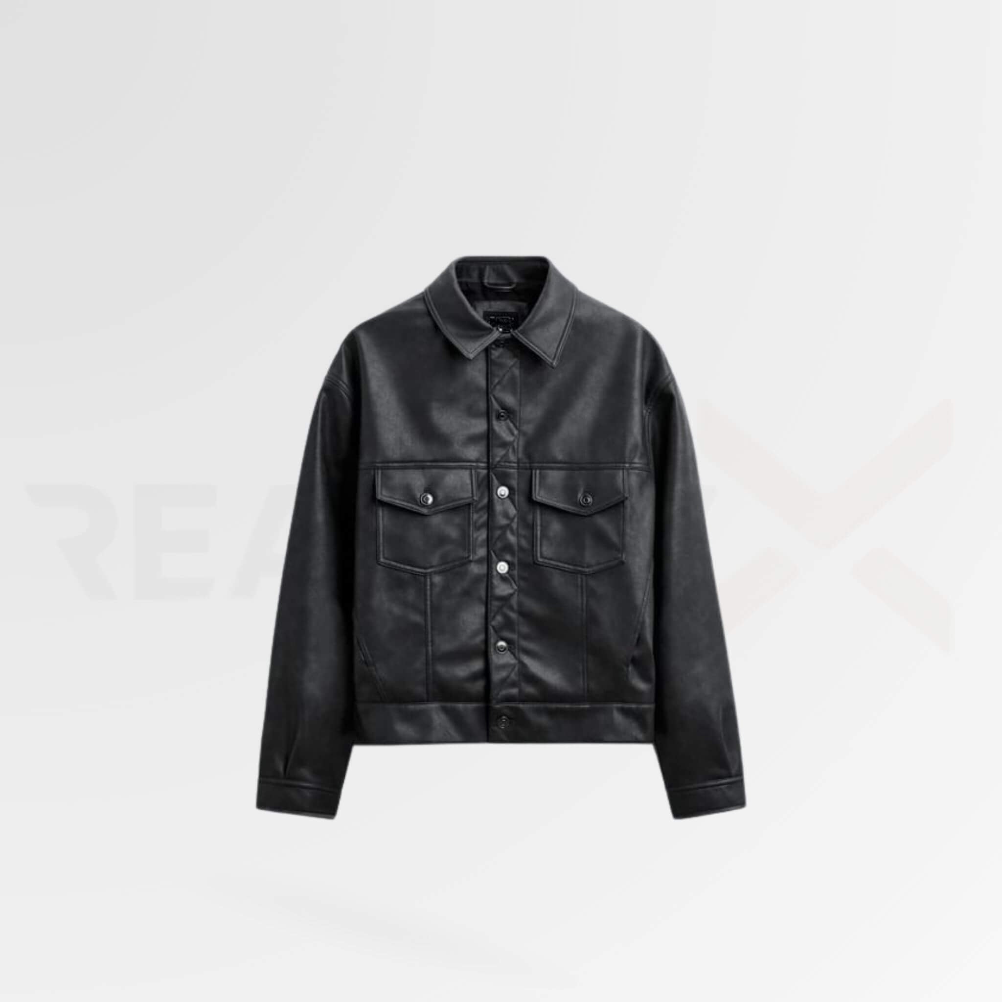 Boxy-fit Bomber Leather Jacket