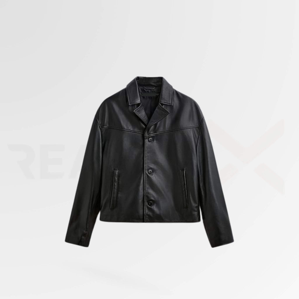 Bomber leather jacket men