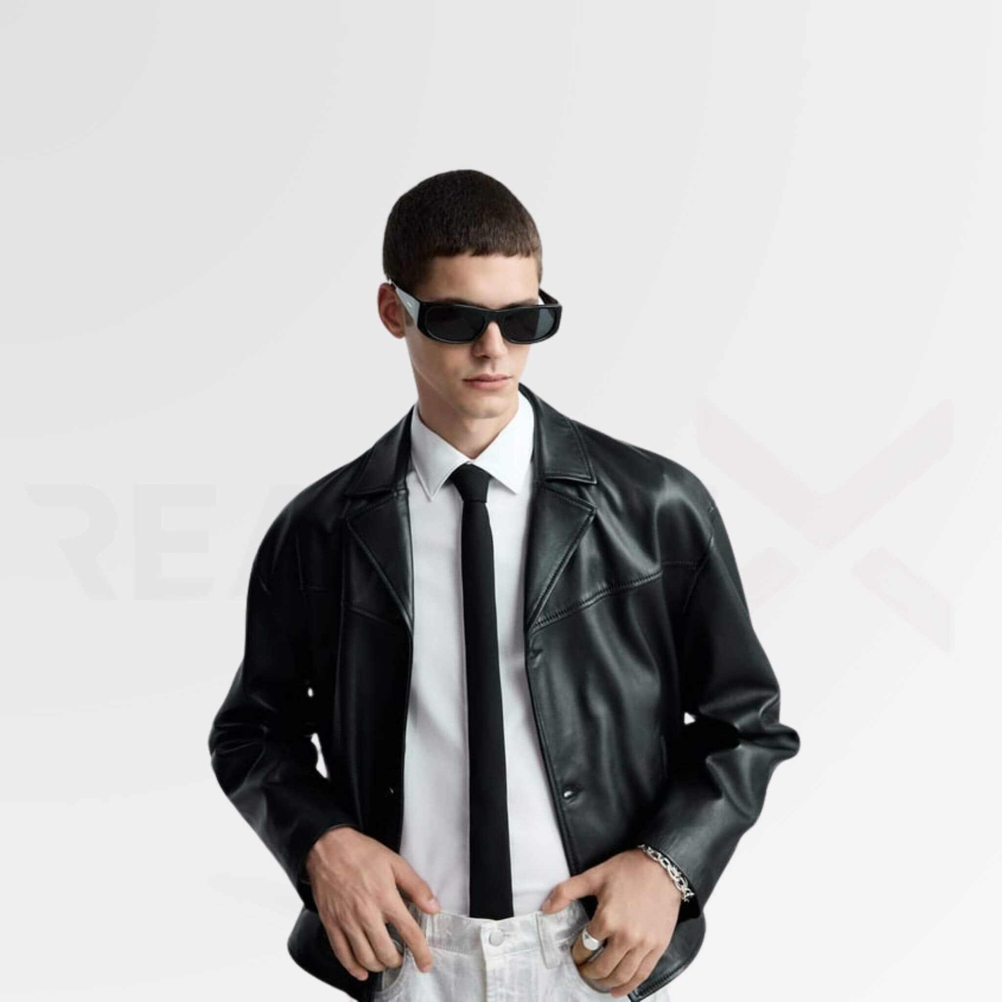 Bomber Leather Jacket Men