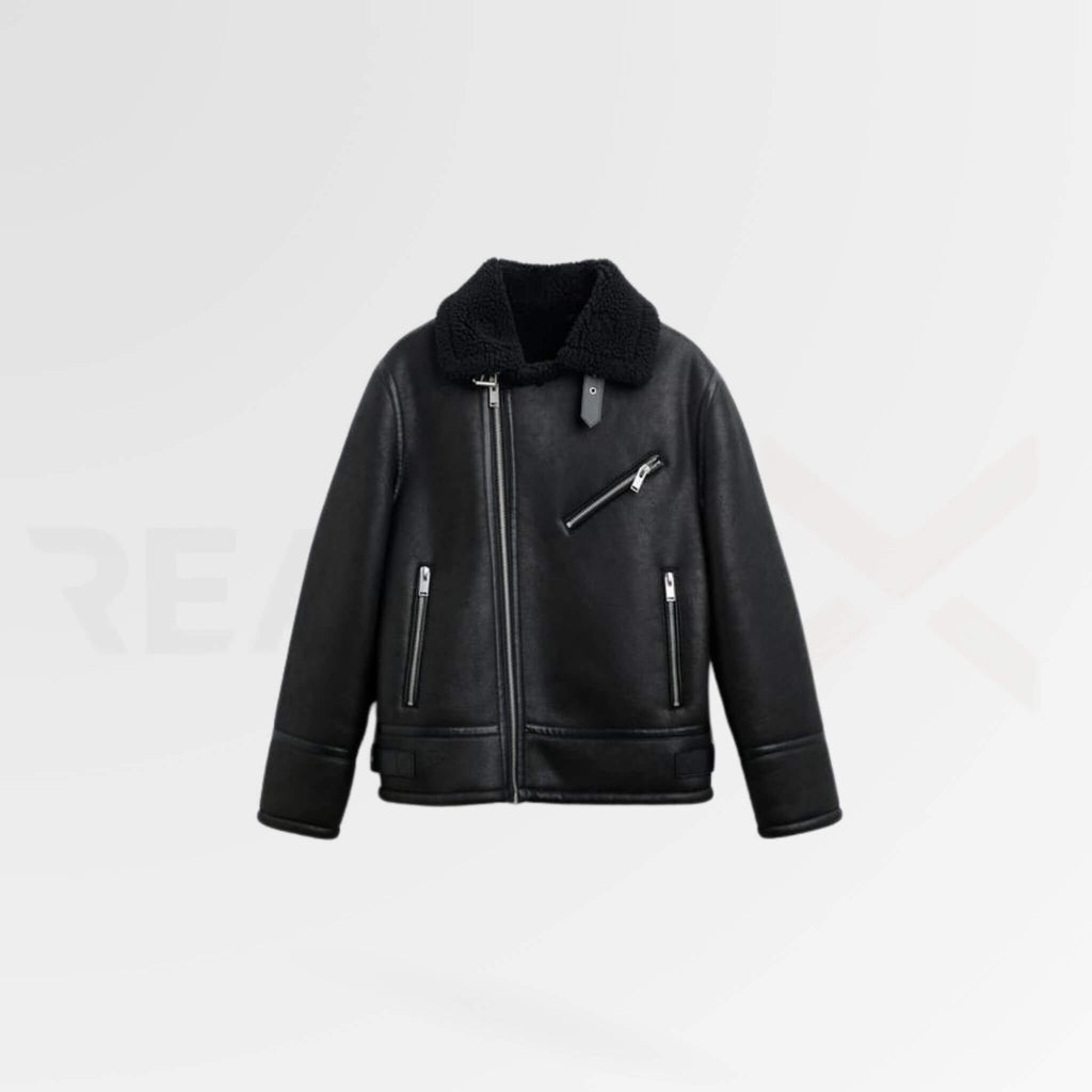 Asymmetric Men Leather Jacket