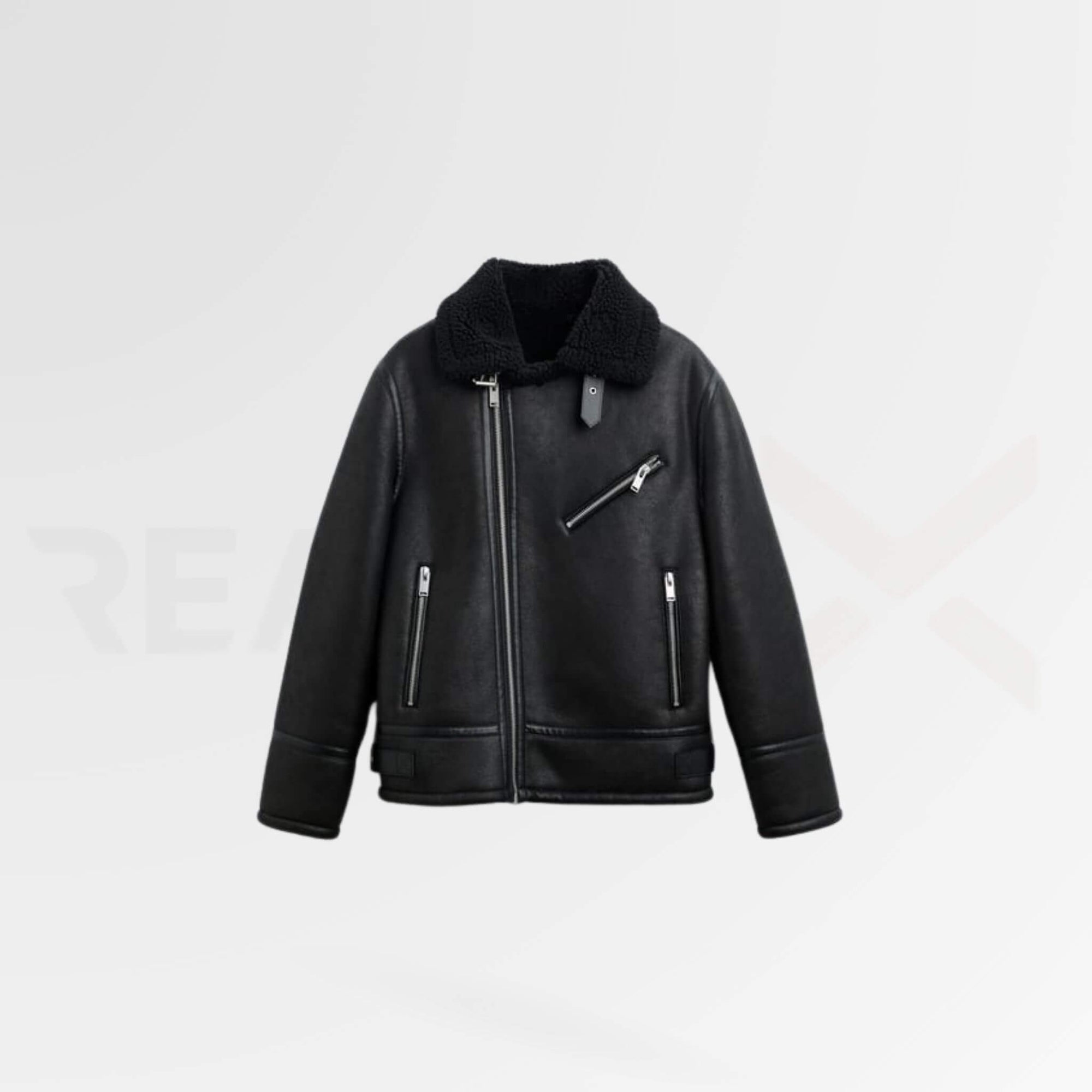 Asymmetric Men Leather Jacket